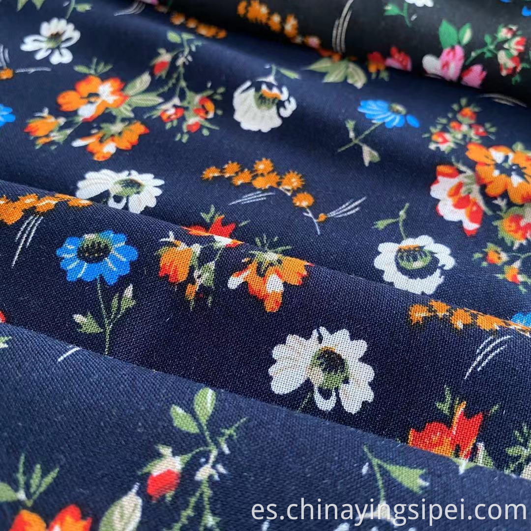 Original 105GSM Elegante estampado de flores 100% Rayon Fabrics para vestidos de 30 años